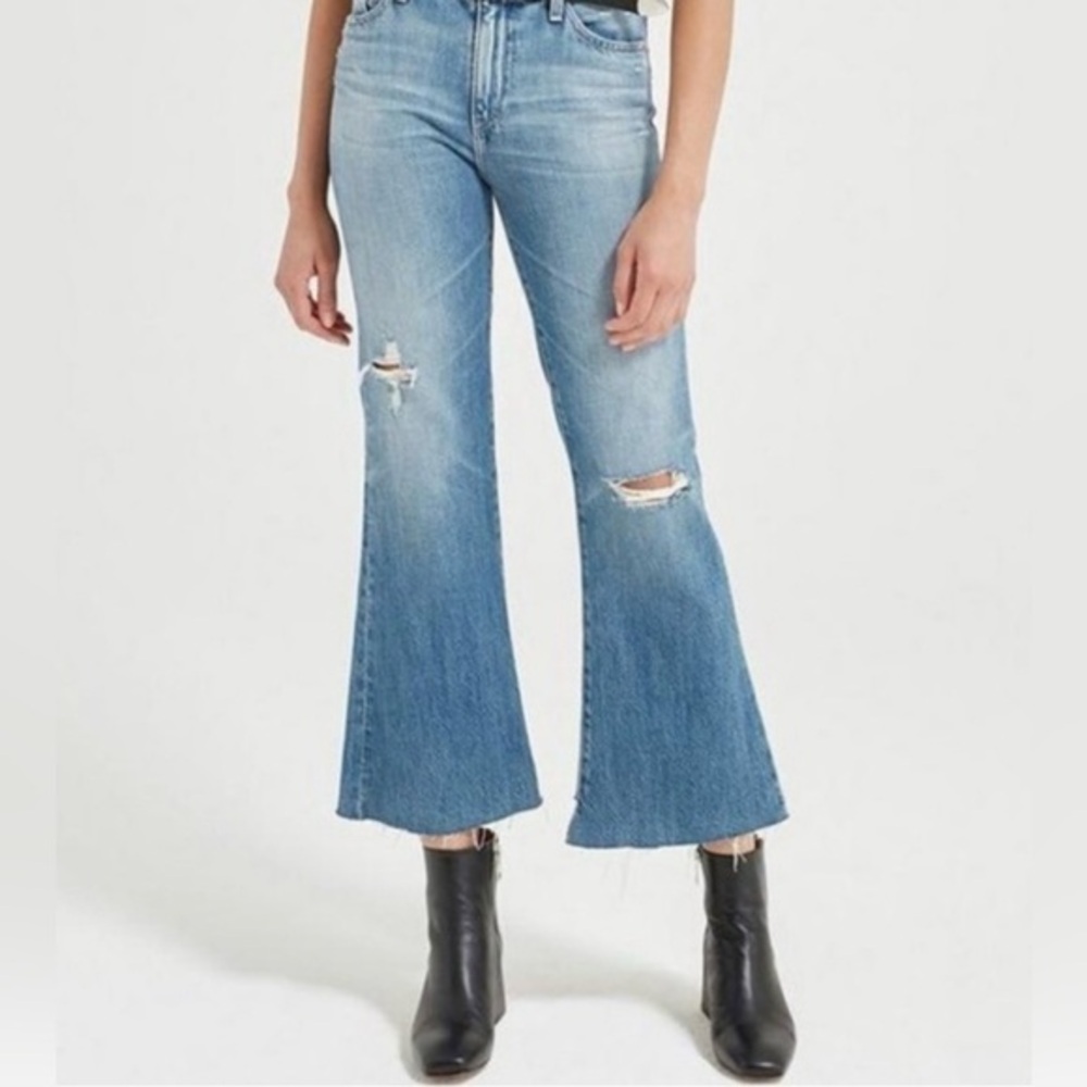 AG Adriano Goldschmied Quinne Crop Jeans Size 25 100% Cotton Flare